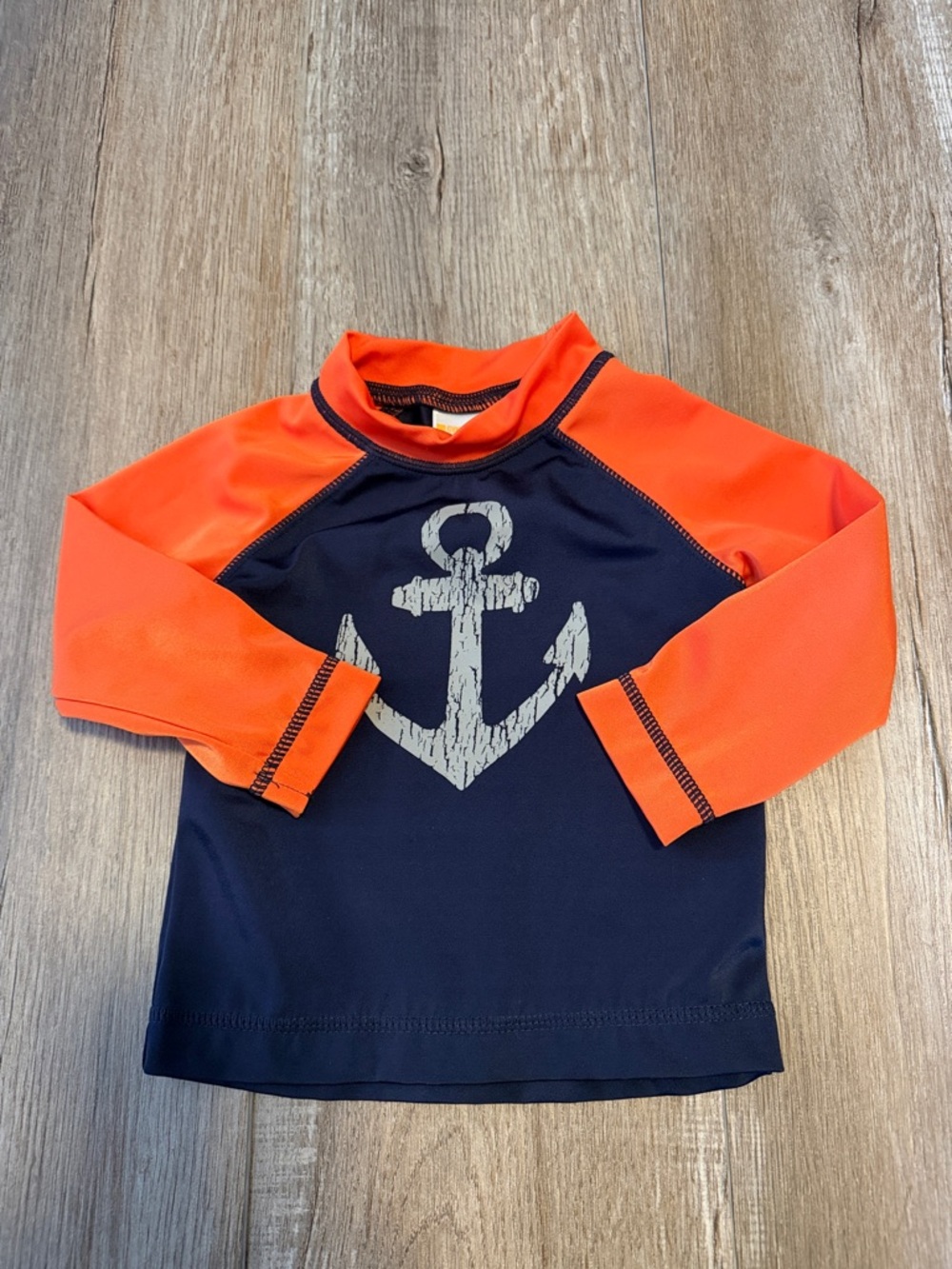 Gymboree Kids Rash Guard Swim Shirt - Navy and Orange